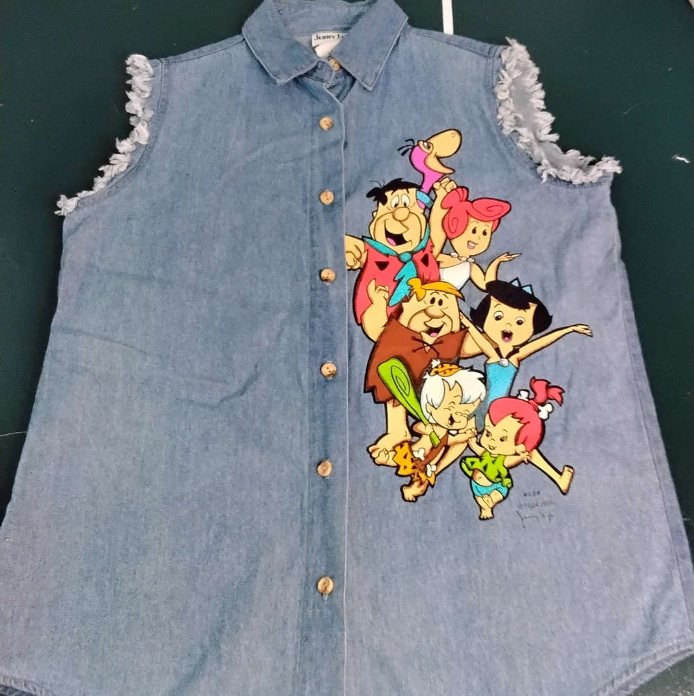 VTG 1994 Size Medium Jerry Leigh Flintstones Women's Demin Vest